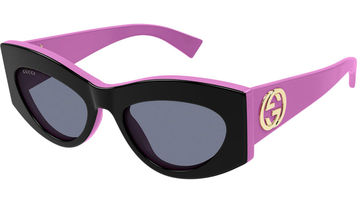 Gucci GG1843S Thick Rim Cat Eye Sunglasses in Black Pink