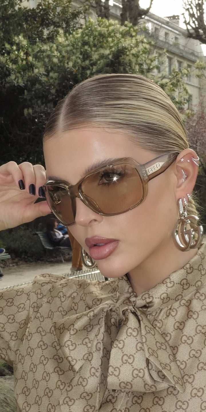 Gafas de sol con montura gruesa en marrón Gucci GG1338SK