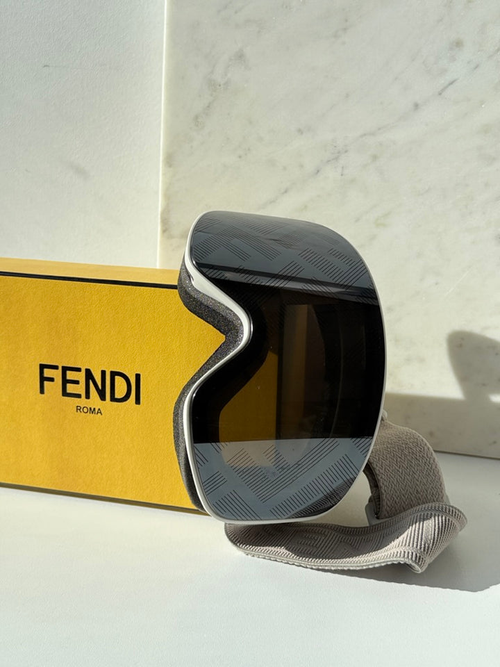 Fendi FE40152U Grey Logo Mirror Ski Mask