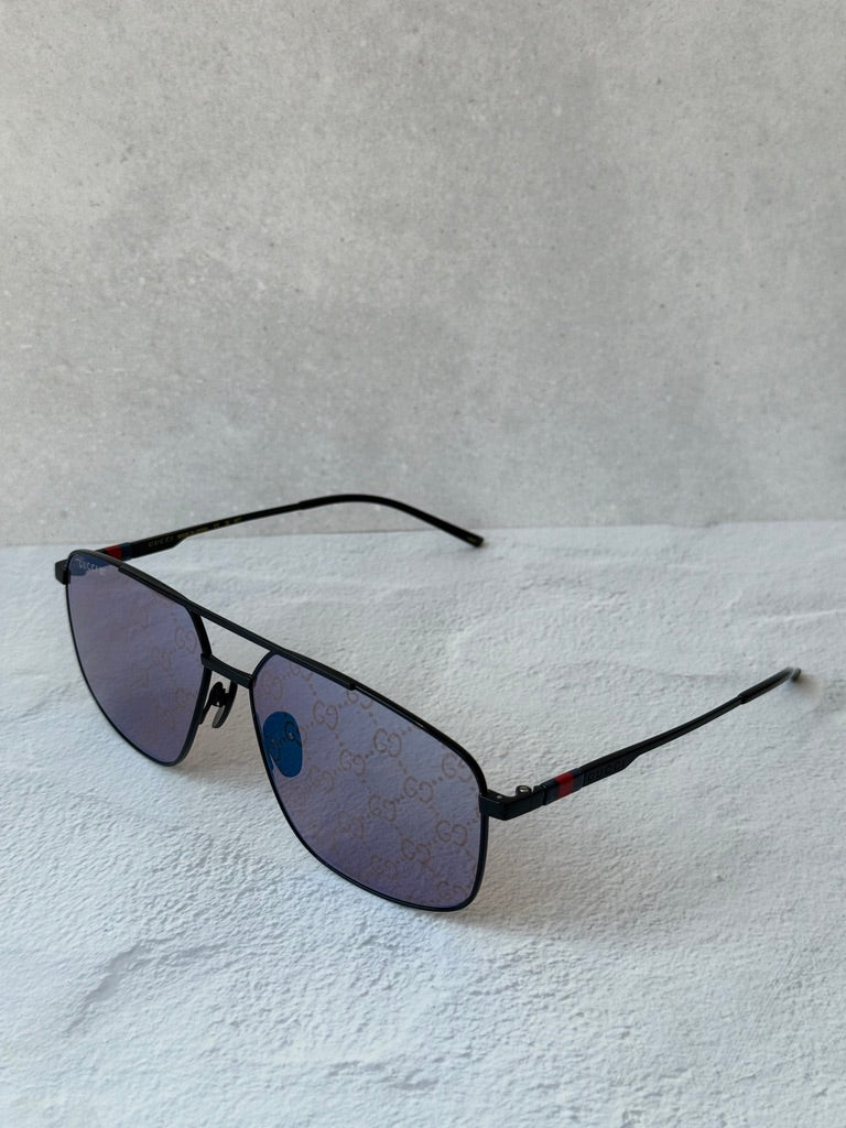 Gucci GG1676S Monogram Mirror Aviator Sunglasses