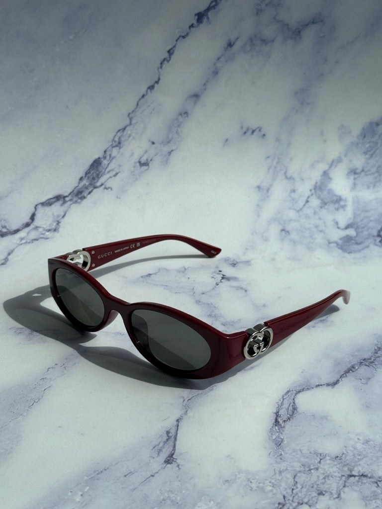 Gucci GG1662SA Oval Sunglasses in Burgundy