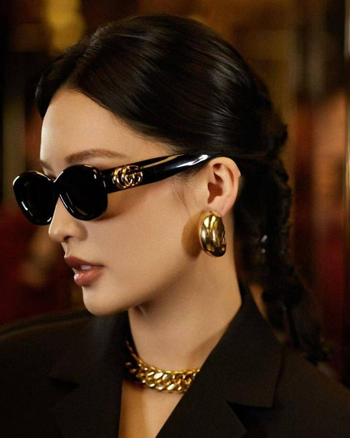 Gucci GG1829SK Oval Marmont Sunglasses in Black