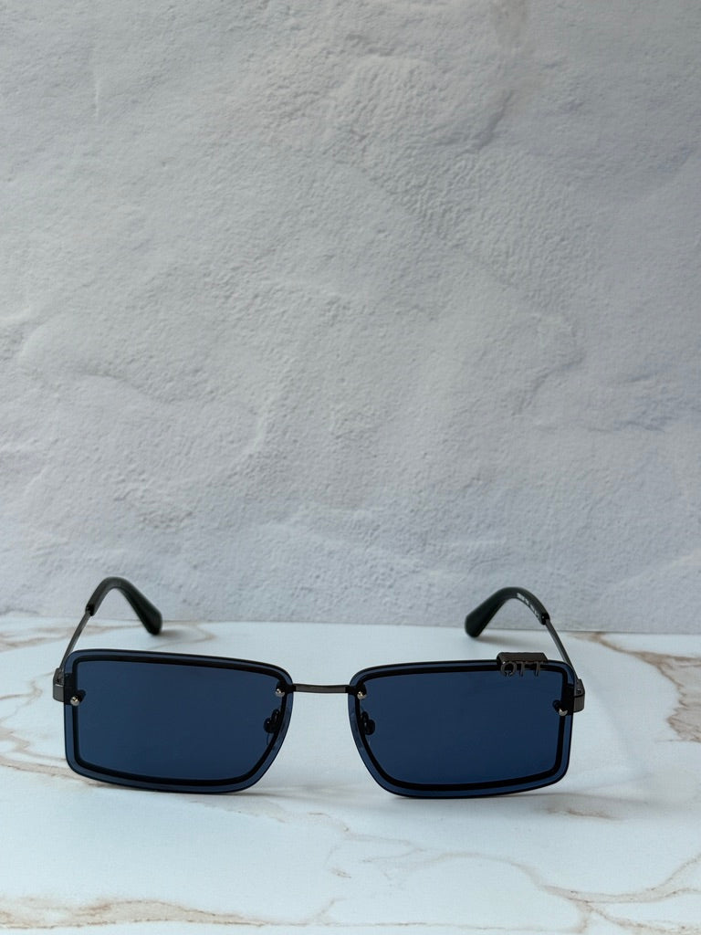 Off White Tampa Square Rimless Sunglasses in Dark Blue