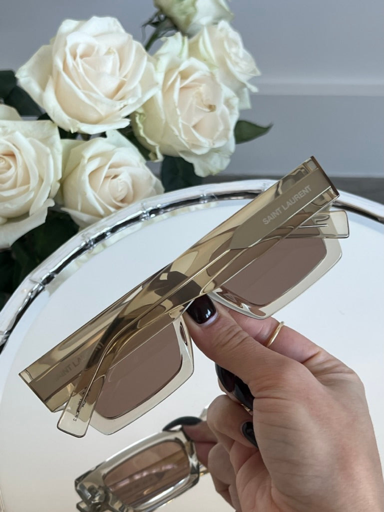 Saint Laurent SL572 Sunglasses in Beige Mirror