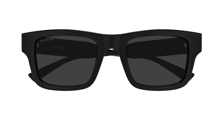 Gucci black square sunglasses with dark lenses, front view