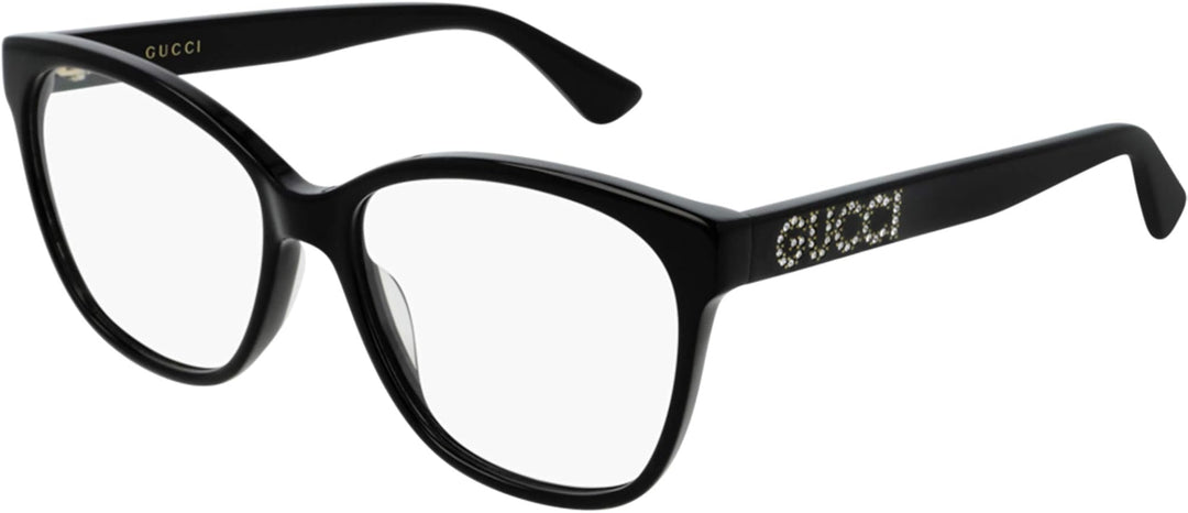 Gucci GG0421O Crystal Logo Cat Eye Eyeglasses Frames in Black