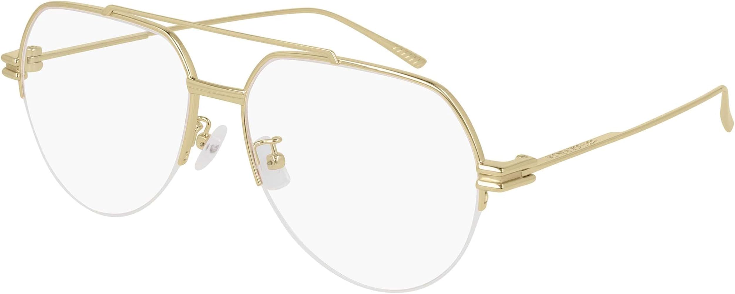 Bottega Veneta BV1067O Aviator Frames in Rose Gold | Designer Daydream