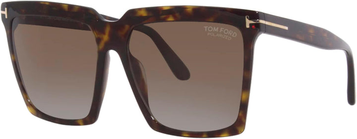 Tom Ford Sabrina FT0764 Brown Polarized Square Sunglasses