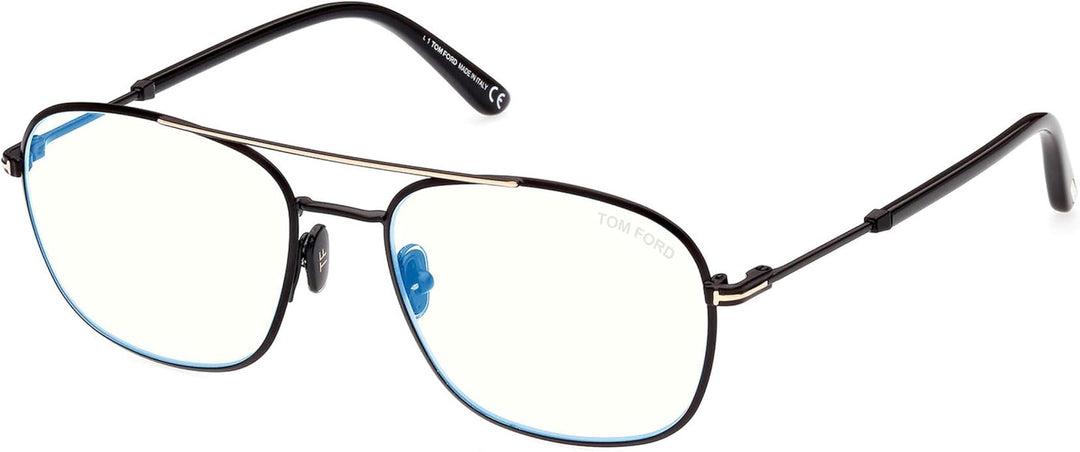 FT5830-B Black Gold Squared Aviator Bluelight Frames