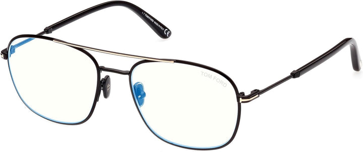 FT5830-B Black Gold Squared Aviator Bluelight Frames