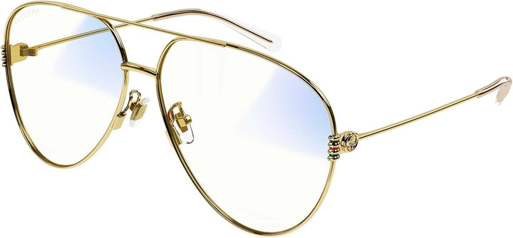 Gucci GG1280S Gold Bluelight Aviator Sunglasses