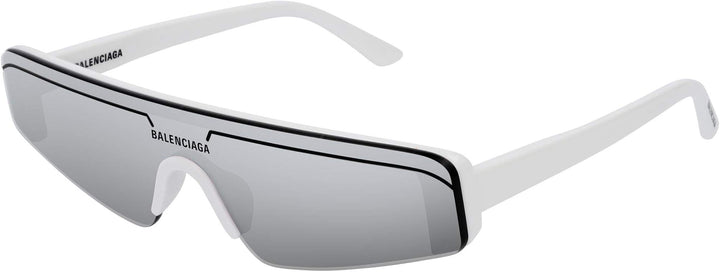 Balenciaga BB0003S 001 Gafas de sol espejadas con escudo de esquí en negro