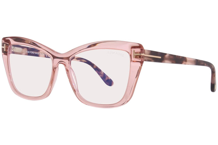 Tom Ford FT5826-B Transparent Pink Cat Eye Bluelight Frames