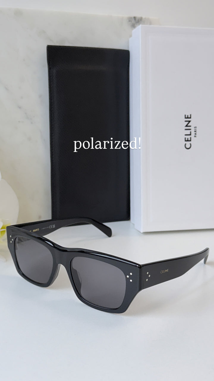 Celine CL40297U 3 Dots Black Polarized Unisex Sunglasses