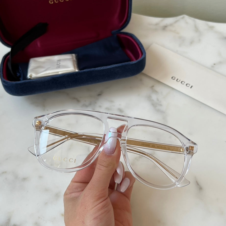 Gucci GG1320O Pilot Frames in Clear