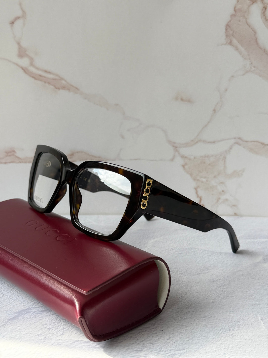 Gucci GG2042O Square Frames in Havana Brown