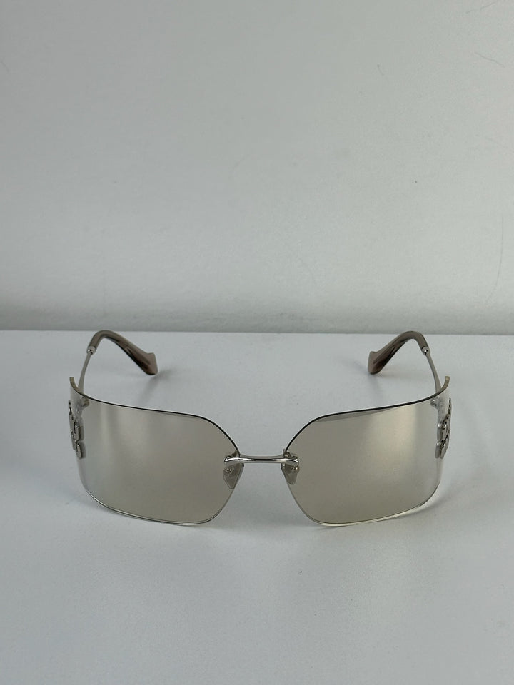 Miu Miu MU54YS Sunglasses in Silver Mirror