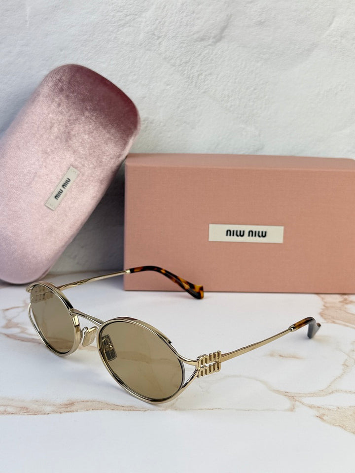 Miu Miu MU52YS Gafas de sol de metal dorado