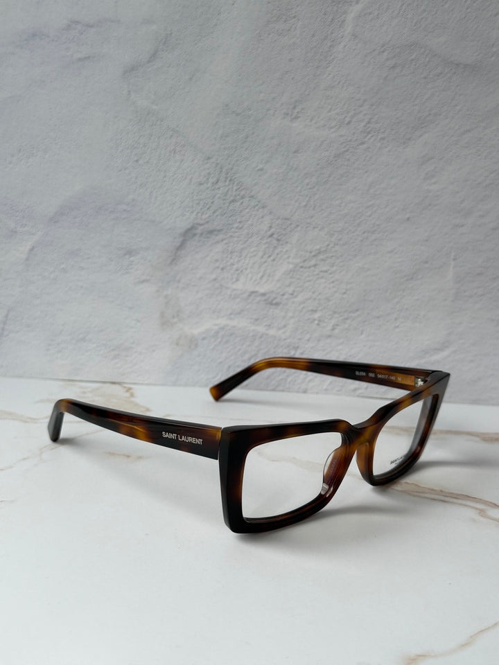 Saint Laurent SL554 Eyeglasses Frames in Havana Brown