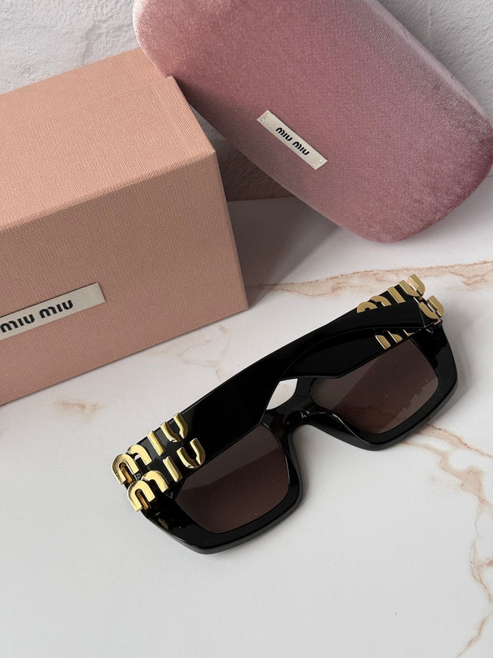 Miu Miu MU B05S Black Pink Square Sunglasses