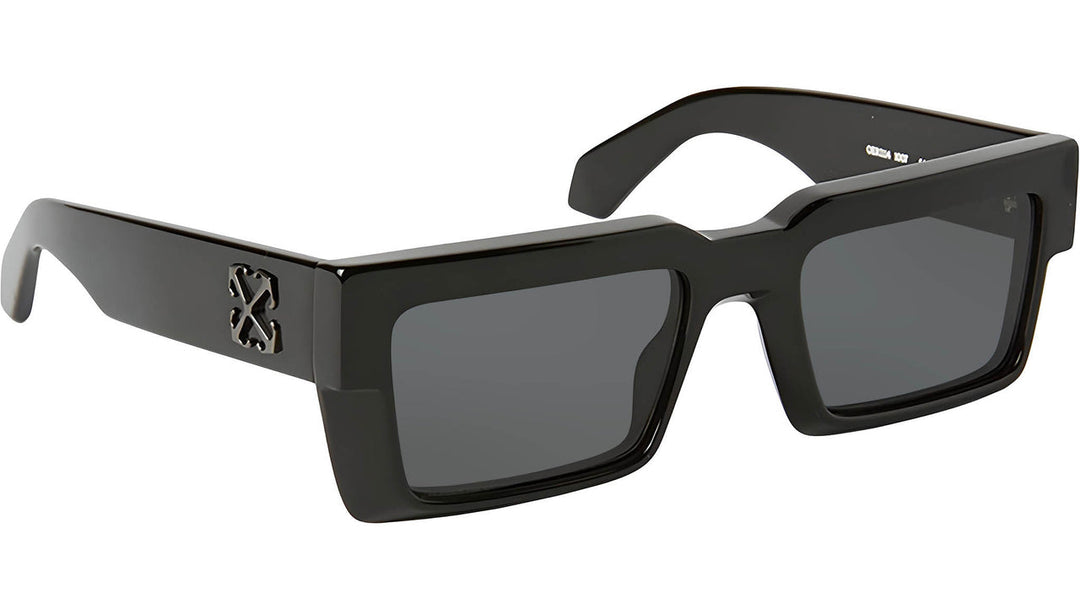 Off White Moberly black rectangular sunglasses with dark lenses