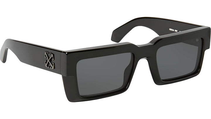 Off White Moberly black rectangular sunglasses with dark lenses