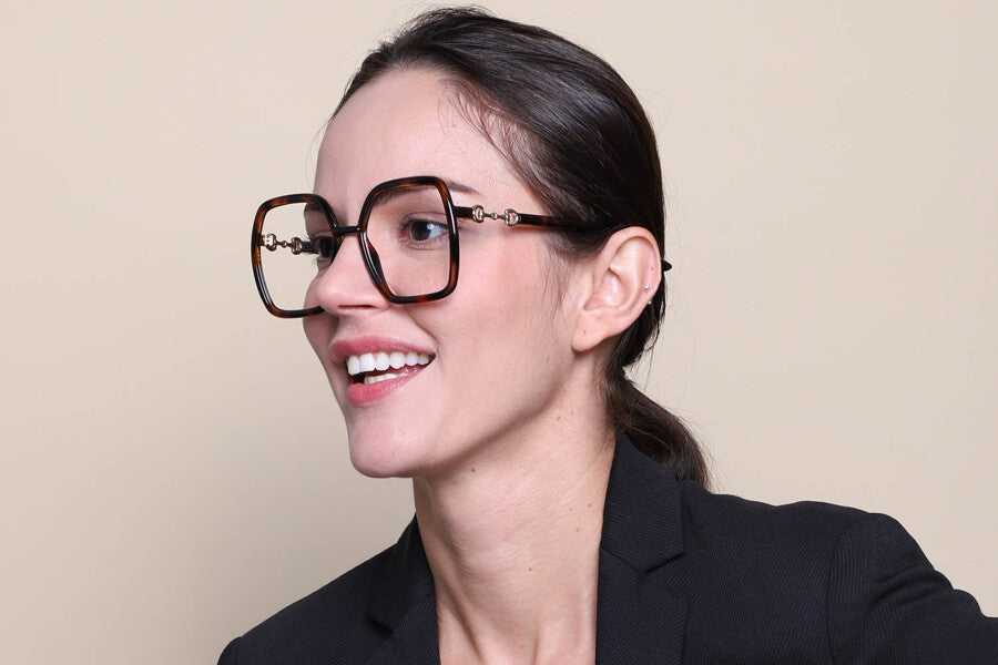 Gucci GG0890O Horsebit Oversized Frames in Havana Brown