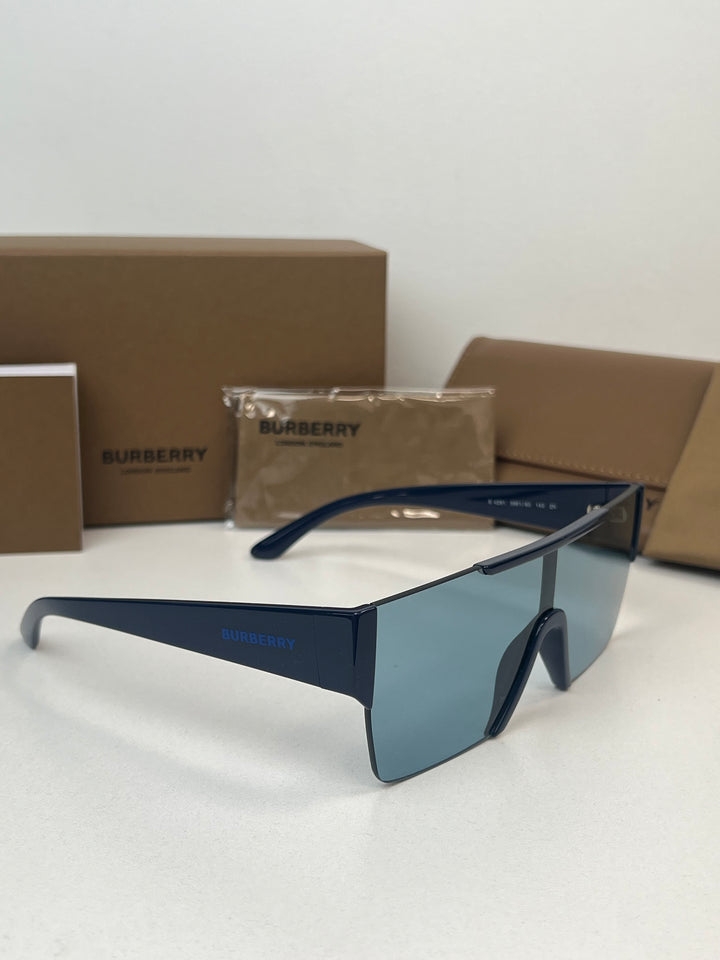 Burberry BE4291 Mirrored Shield Sunglasses in Blue