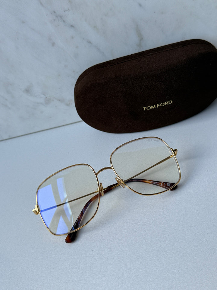 Tom Ford FT6048-B Gold Oversized Bluelight Frames
