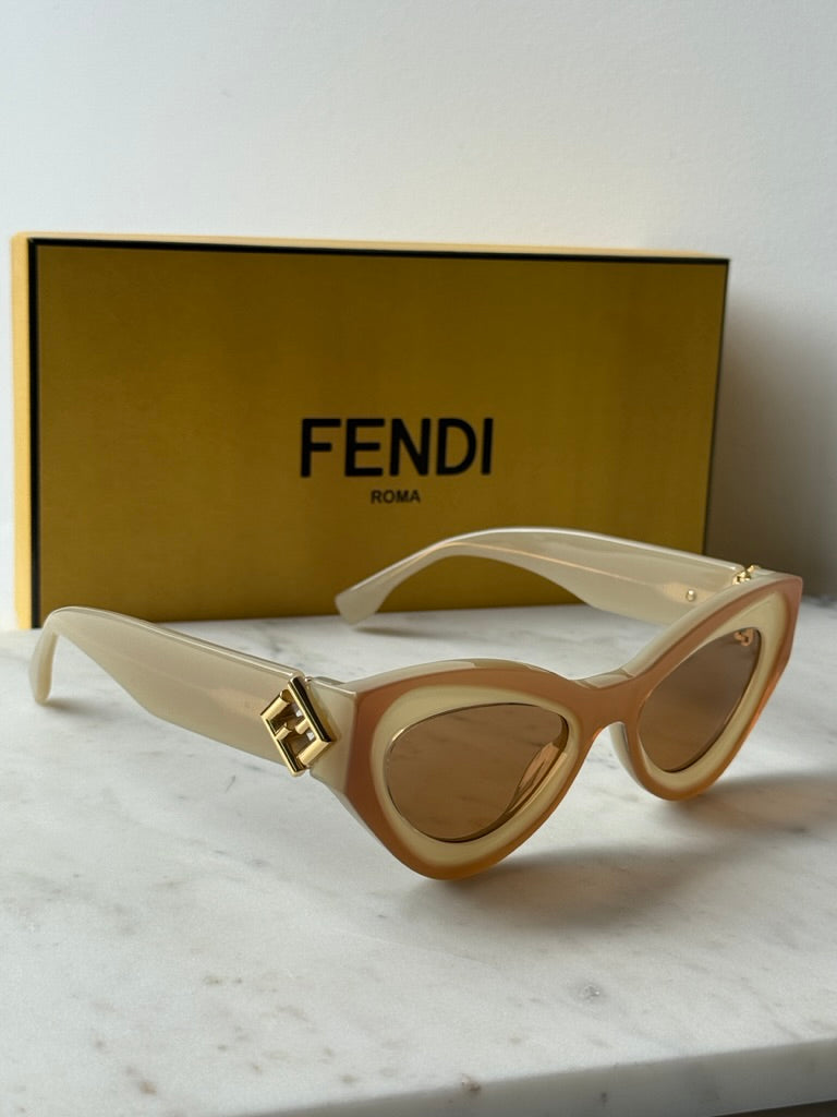 Fendi FF Diamonds FE40146I Cat Eye Sunglasses in Beige