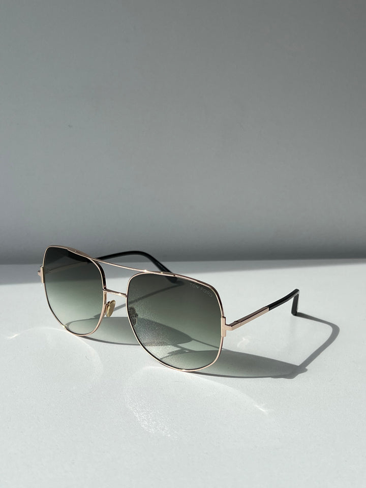 Tom Ford Lennox FT0783 Aviator Sunglasses in Green Lens