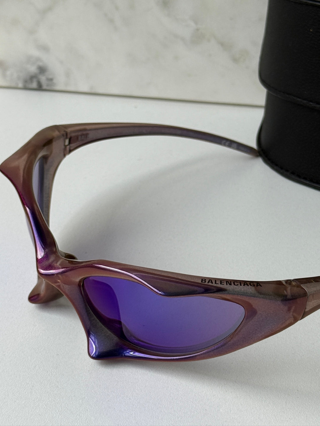Balenciaga BB0352S Sunglasses in Violet Mirror