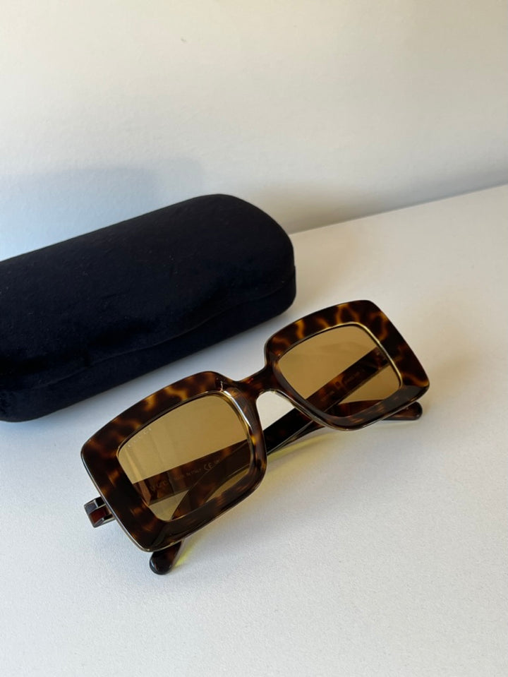 Gucci GG1718S Square Sunglasses in Spotted Havana