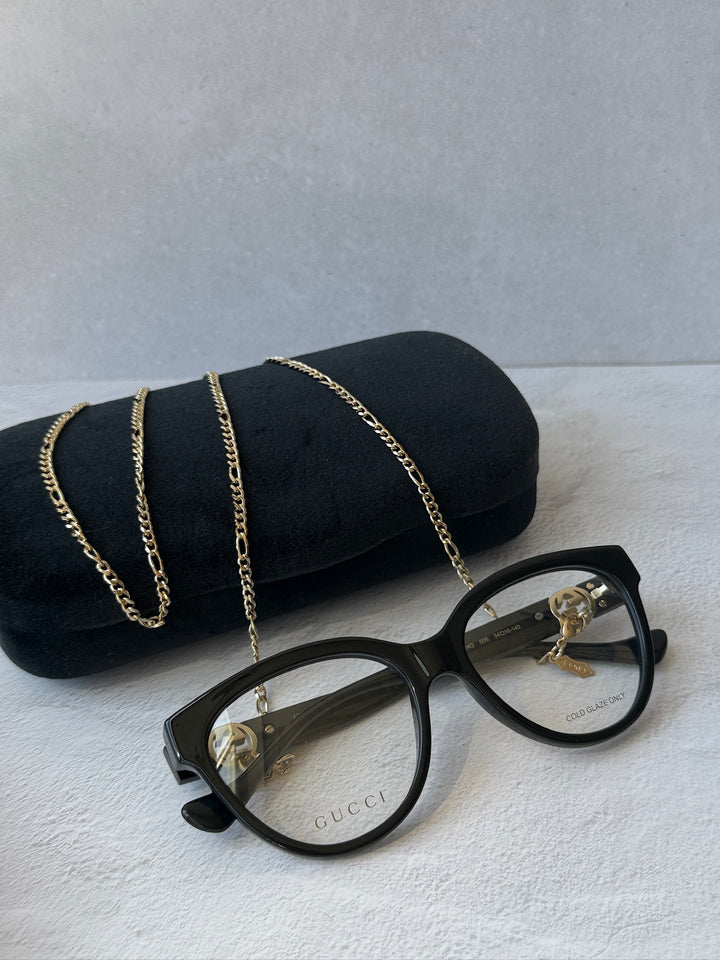 Gucci GG1024O Cat Eye Frames in Black with Chain