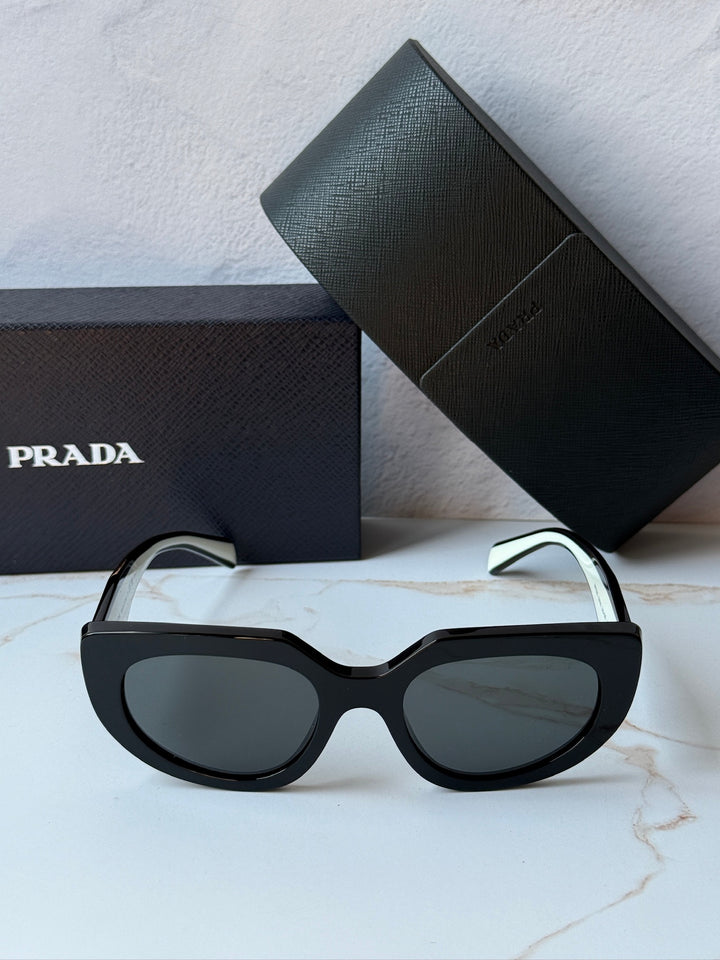 Prada PR D02S Cat Eye Sunglasses in Black White