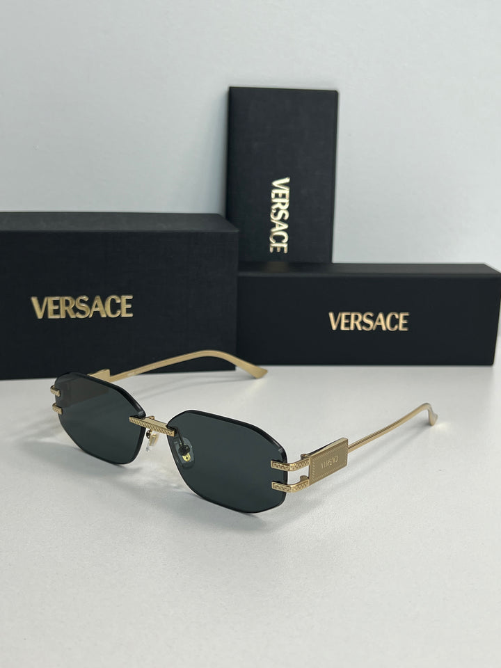 Versace VE2274 Rimless Sunglasses in Dark Grey