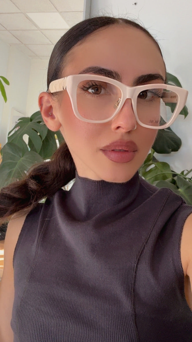 Dior Lady 95.22O S1F Cat Eye Frames in Ivory White