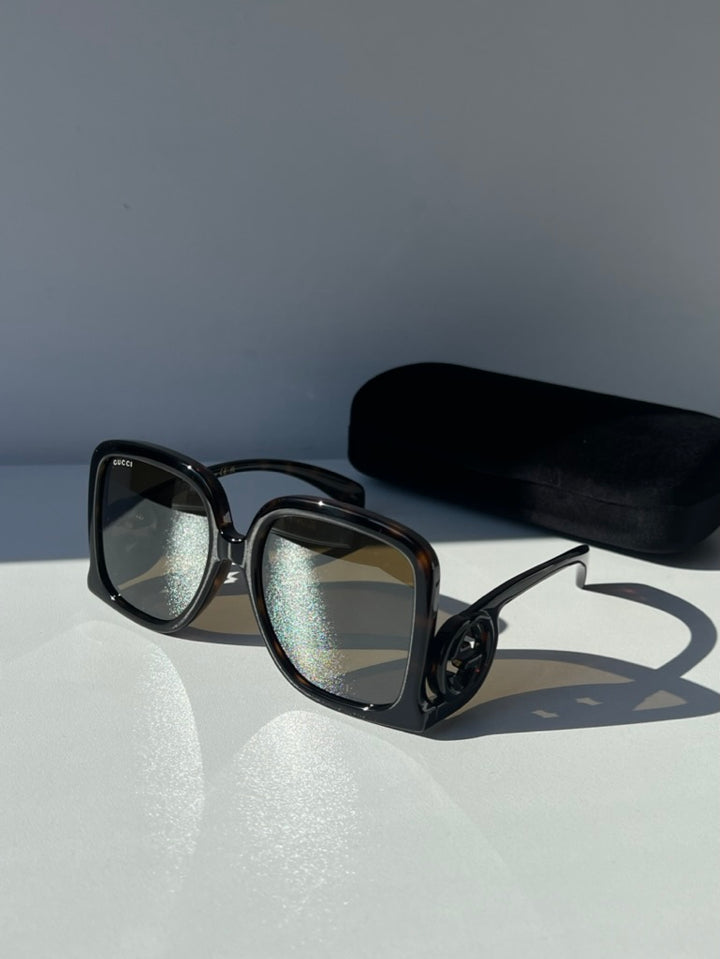 Gucci GG1326S Oversized Square Sunglasses in Brown Mirror
