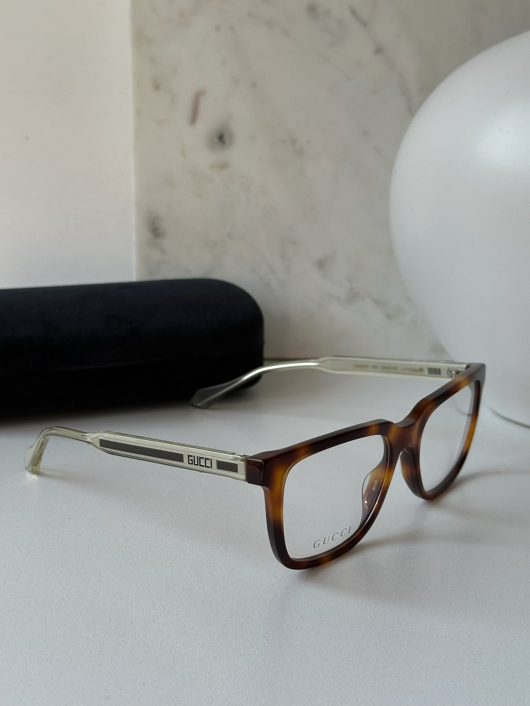 Gucci GG0560O Bold Rectangle Eyeglasses Frames in Brown