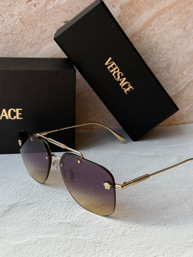 Versace VE2296 Medusa Aviator Sunglasses in Gold | Designer Daydream