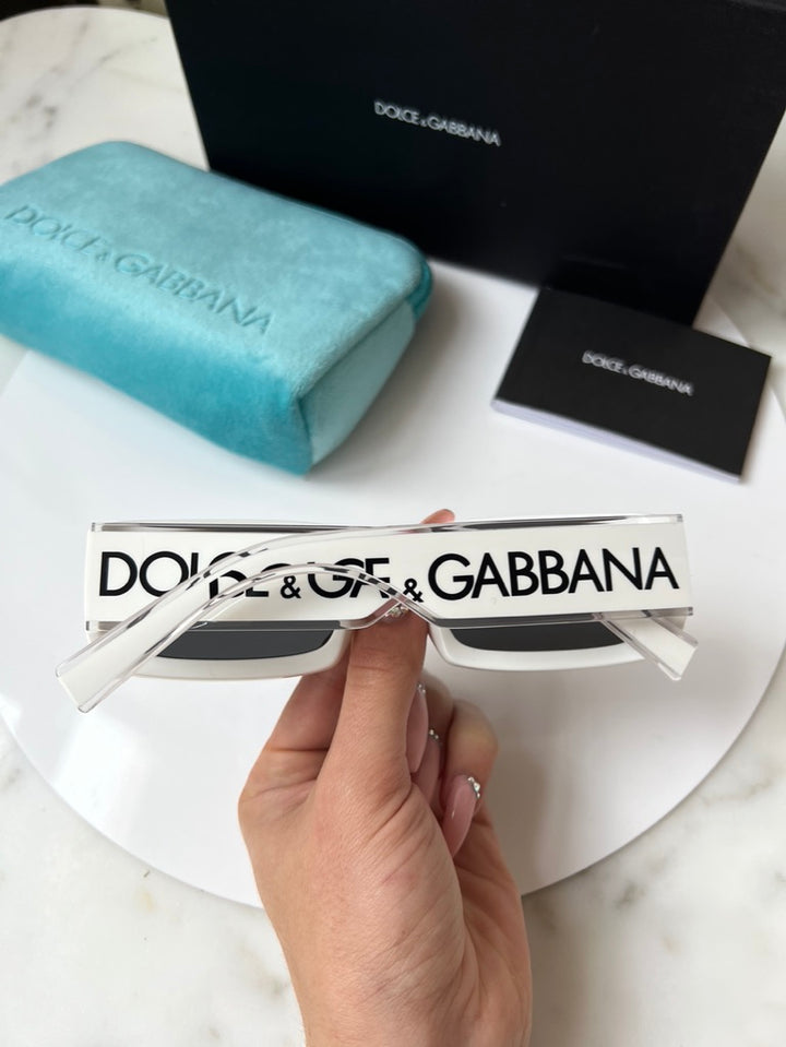 Dolce &amp; Gabbana DG6187 Gafas de sol delgadas blancas 