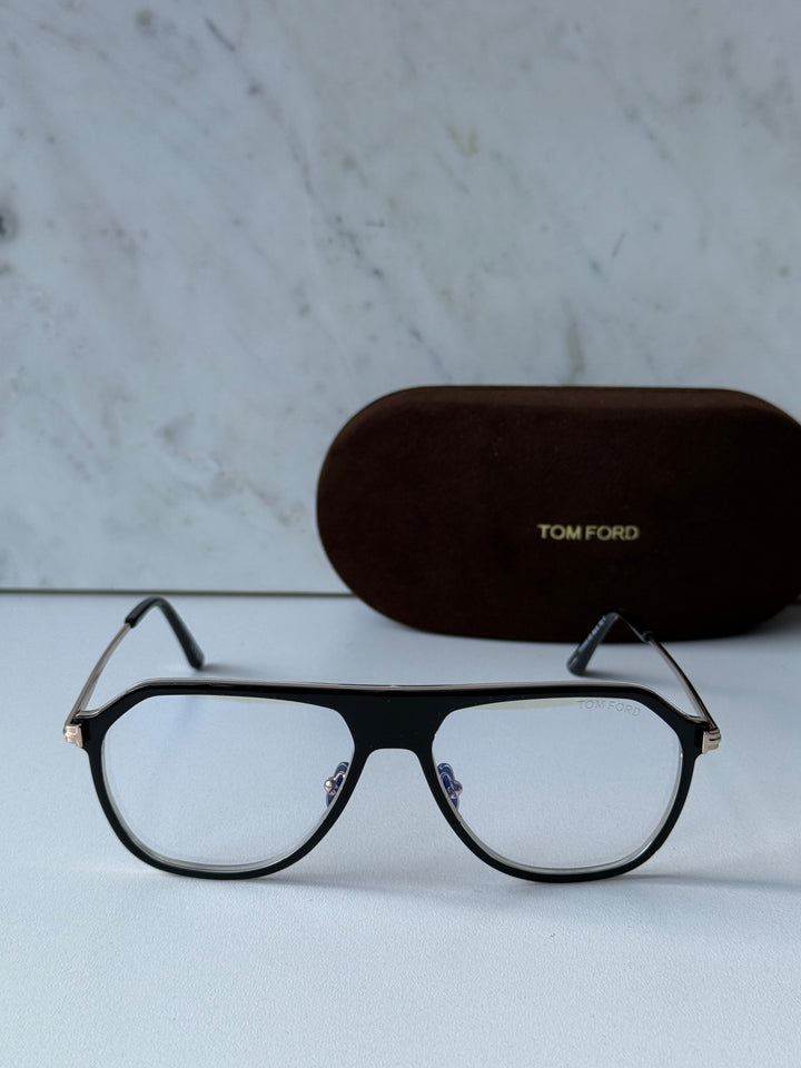 Tom Ford FT5943-B Black Gold Aviator Bluelight Frames