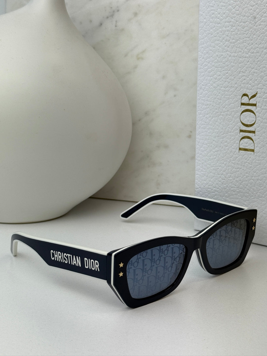 Dior Pacific S2U Cat Eye Sunglasses in Navy Logo Mirror
