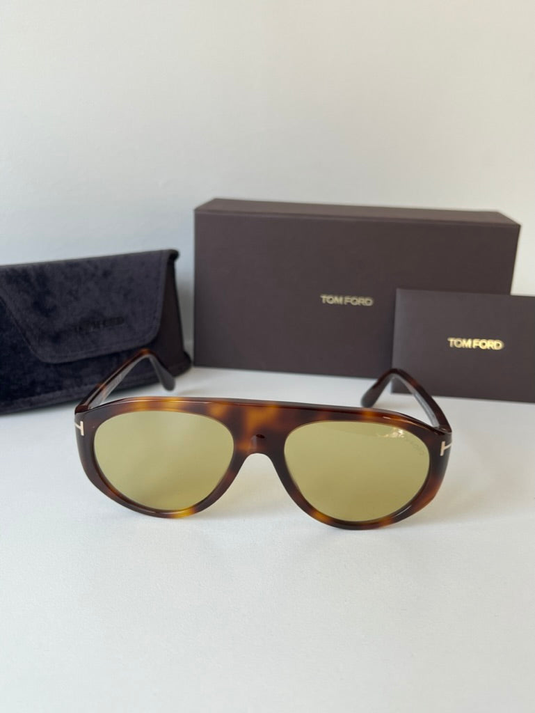 Tom Ford FT1001 Rex Aviator Sunglasses in Brown Yellow