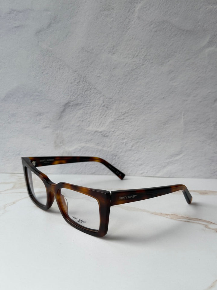 Saint Laurent SL554 Eyeglasses Frames in Havana Brown