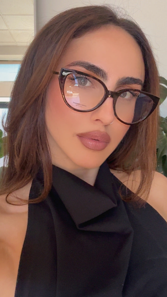 Saint Laurent SLM48_A Eyeglasses Frames in Havana Brown