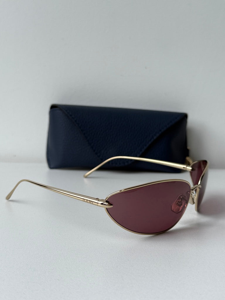 Loewe LW40164U Mask Sunglasses in Gold Purple