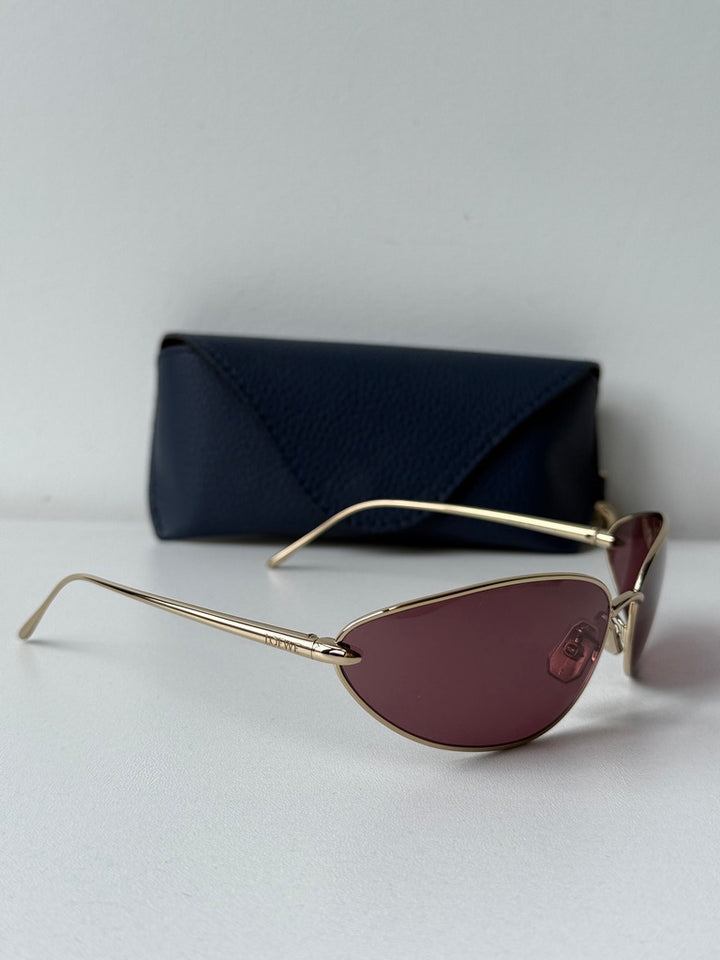 Loewe LW40164U Mask Sunglasses in Gold Purple