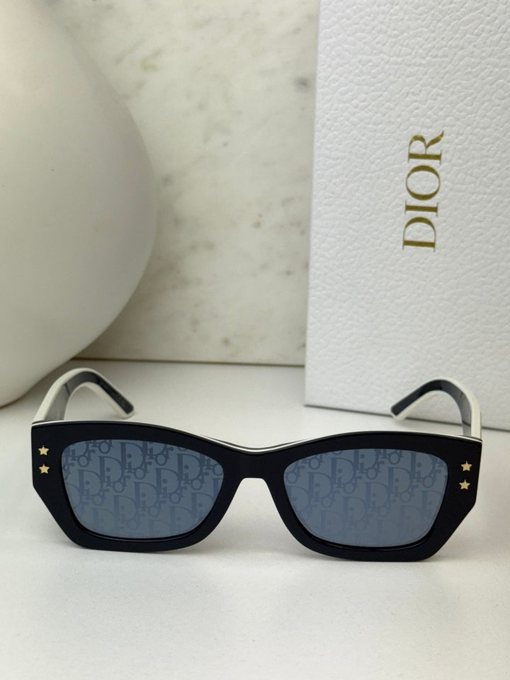 Dior Pacific S2U Cat Eye Sunglasses in Navy Logo Mirror