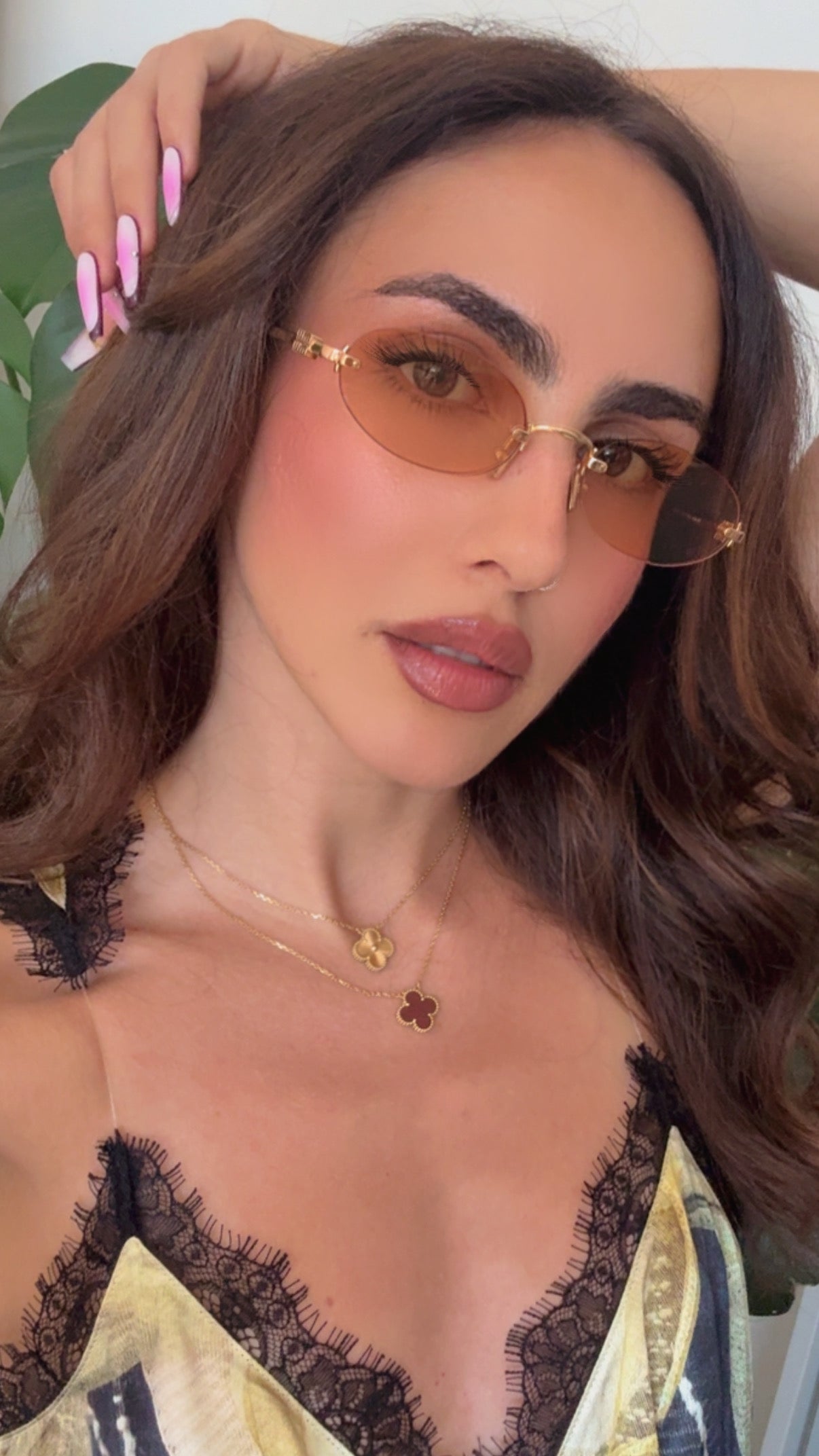 Miu Miu MU A54S Brass Orange Oval Rimless | Designer Daydream